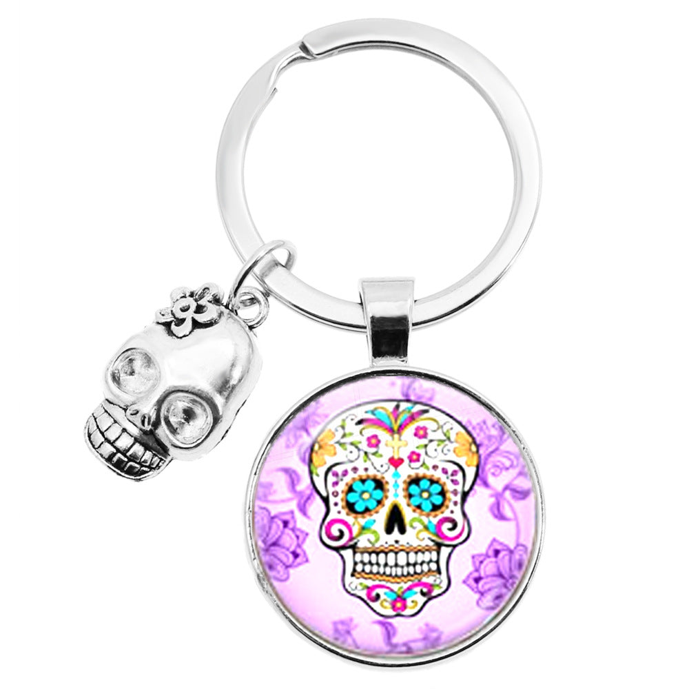 Wholesale Zinc Alloy Mexican Candy Skull Keychain